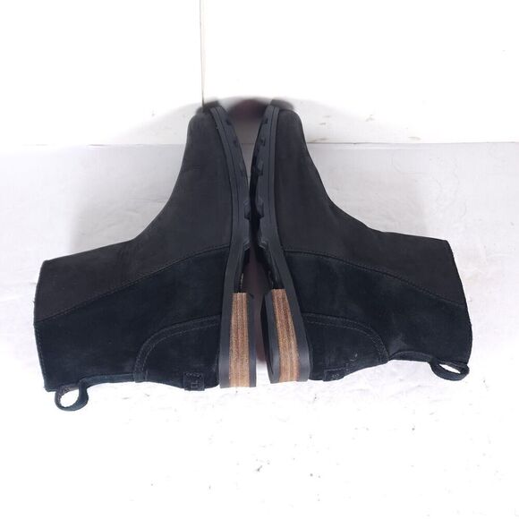 Sorel Women’s Emilie II US 7 Black Suede Leather Side Zip Ankle Boots Booties - Picture 11 of 14